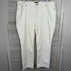 TALBOTS Flawless Five Pocket Straight Leg Stretch Corduroy Pants Ivory-16